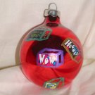 HandCrafted Red Glass Christmas Ball Ornament  Price: 3.95