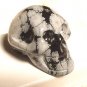 Hand Carved Snowflake Obsidian Skull