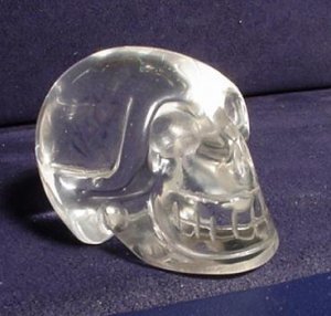 Hand Carved Super Clear Quartz Crystal SKULL
