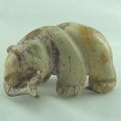 Hand Carved Picture Jasper Bear with Fish