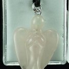 New Pink Quartz Angel Pendant Necklace