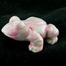 Hand Carved Pink Rhodonite Frog