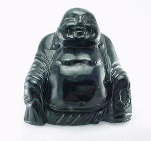 Hand Carved BLACK JADE Buddha