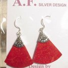 Bamboo Coral Sterling Silver Fan Earrings