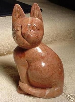 Big Handcarved Jasper Cat