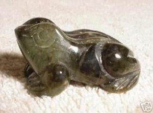 Hand Carved Labradorite Frog