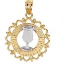 Krementz 14K Gold Two Tone Holy Communion Pendant Krementz 14K Gold Two Tone Holy Communion Pendant