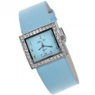 Anya Ltd Ladies Crystal Light Blue Leather Strap Watch Anya Ltd Ladies Crystal Light Blue Leather Strap Watch