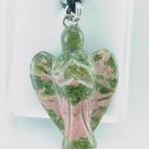 New Unakite Angel Pendant Necklace