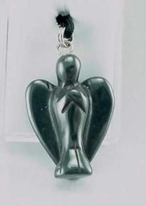 New Hematite Angel Pendant Necklace