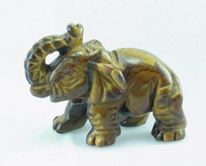 Hand Carved Tiger Eye Elephant