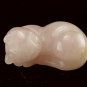 Hand Carved Rose Quartz Lying Sleeping Cat