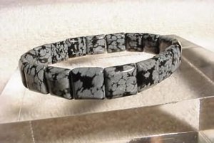 Genuine SNOWFLAKE OBSIDIAN Bracelet