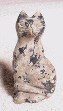 Hand Carved Spotted Jasper Cat