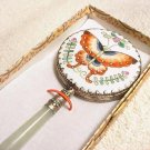 Hand Painted Butterfly on Porcelain Mirror