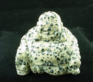 Hand Carved Spotted Jasper Buddha