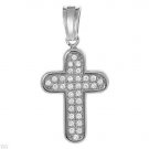 Large Sterling Silver Cross Pendant Cubic Zirconia 213 Large Sterling Silver Cross Pendant Cubic Zirconia 213