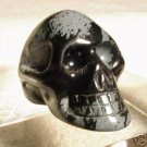 Hand Carved Snowflake Obsidian SKULL Hand Carved Snowflake Obsidian SKULL