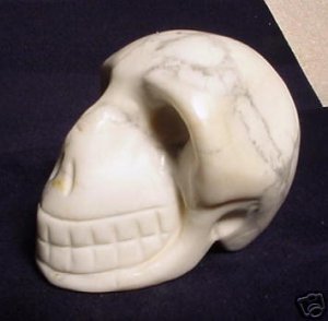Hand Carved Howlite SKULL