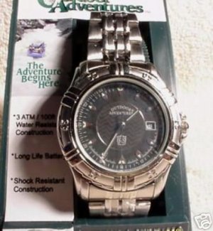 Field & Stream  Charcoal Calendar Dial Watch