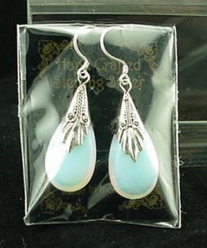 Opalite Sterling Silver Teardrop Earrings