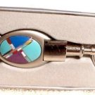 Key Ring Inlaid Turquoise Agate Malachite Onyx
