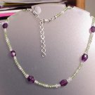 Amethyst Peridot Quartz Sterling Silver Necklace