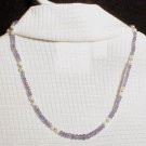 Genuine Tanzanite, Pearl, 14K Gold Necklace