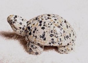 Hand Carved Spotted Jasper Turtle