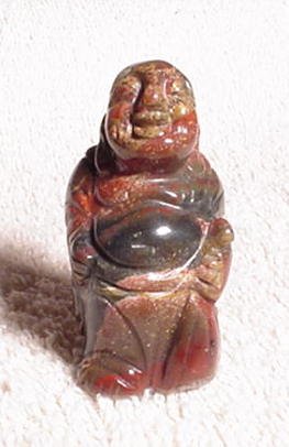 Hand Carved Brecciated Jasper Standing Buddha