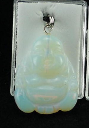 New Opalite Buddha Pendant Necklace