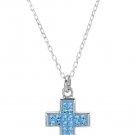 New CHATEAU D'ARGENT Cross Necklace Genuine Crystals Sterling Silver New CHATEAU D'ARGENT Cross Necklace Genuine Crystals Sterling Silver