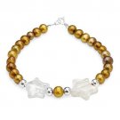 Sterling Silver Freshwater Pearl Bracelet with Murano Glass Sterling Silver Freshwater Pearl Bracelet with Murano Glass