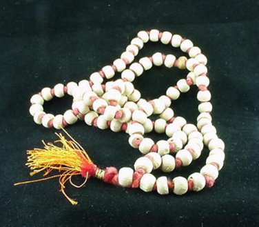 New 108 White Tulsi Japa Mala