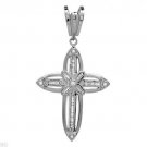 Large Sterling Silver Cross Pendant Cubic Zirconia 951 Large Sterling Silver Cross Pendant Cubic Zirconia 951