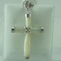 New Sterling Silver Mother of Pearl Cross Pendant