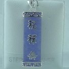 New Sterling Silver Lavender Jade FU LOU SHOU Pendant