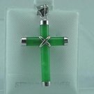 New Sterling Silver Jade Cross Pendant