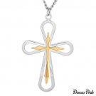 New Princess Pride Tutone 14K Gold over Sterling Silver Cross