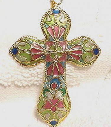 New Plique A'Jour Cloisonne Cross