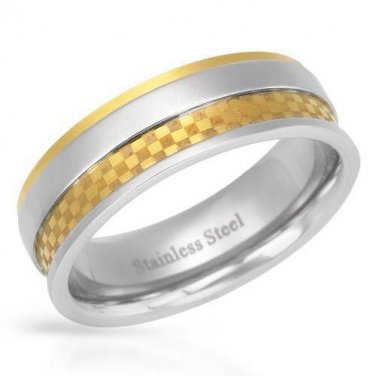 New Gentlemens Band Ring  Tutone Stainless Steel size 11