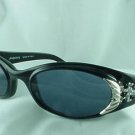 Ann Michaels Black Crystal Inlaid Italian Sunglasses