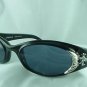 Ann Michaels Black Crystal Inlaid Italian Sunglasses