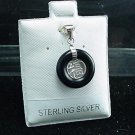 New Sterling Silver Black Onyx FU Pendant Small New Sterling Silver Black Onyx FU Pendant Small