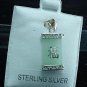 New Sterling Silver Natural Green Jade FU Pendant