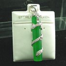 New Sterling Silver Jade Dragon Stick Pendant