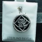 New Sterling Silver Black Onyx Upside Down FU Pendant New Sterling Silver Black Onyx Upside Down FU Pendant