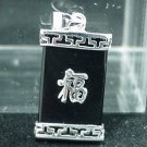 New Sterling Silver Black Onyx FU Pendant New Sterling Silver Black Onyx FU Pendant