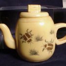 New Handcarved Miniature Bovine Cow Bone Teapot Inlaid Scarabs