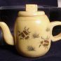 New Handcarved Miniature Bovine Cow Bone Teapot Inlaid Scarabs